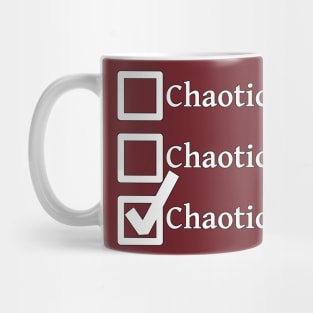 Chaotic Evil DND 5e Pathfinder RPG Alignment Role Playing Tabletop RNG Checklist Mug